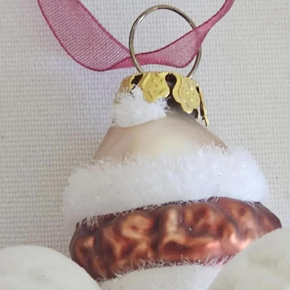 Antique Vintage Blown Glass Ornament Hand Painted Angel Girl Coat Floral RARE - Picture 3 of 8